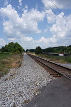 Railroad tracks stretching off to infinity.