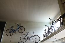 Bikes up on the wall